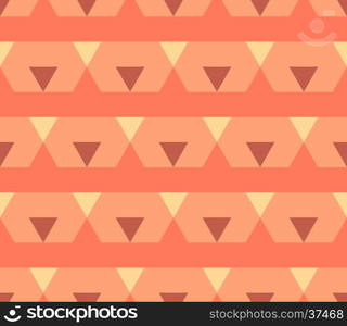 vector orange red colors triangle tile ethnic native decorative seamless pattern isolated background&#xA;