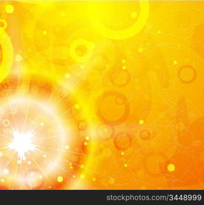 Vector orange shiny background