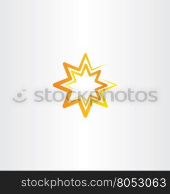 vector orange star stylized lcon symbol design