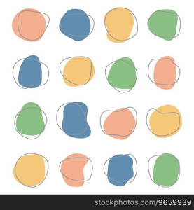 vector organic abstract shapes in pastel colors. irregular blob shapes and outlines