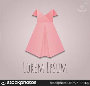Vector origami paper dress for your design. Logo