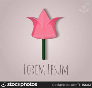 Vector origami paper flower for logos, icons, and design your creativity