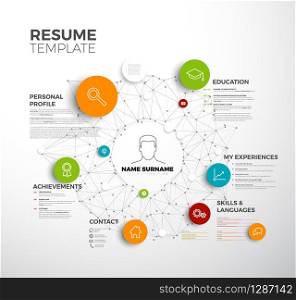 Vector original minimalist cv / resume template - creative profile version