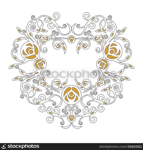 Vector. Ornament heart in color 68