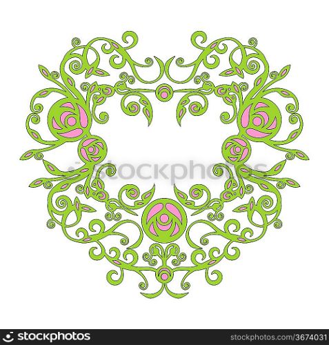 Vector. Ornament heart in color 72