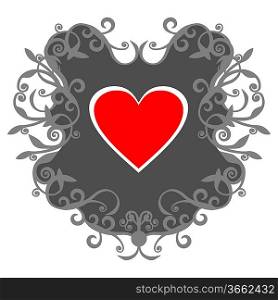 Vector. Ornament heart in color 73