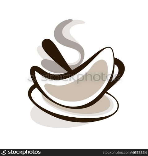 Vector Outline Hot Silhouette Cup Of Coffee