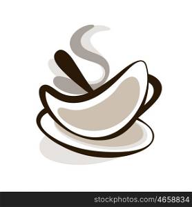 Vector Outline Hot Silhouette Cup Of Coffee