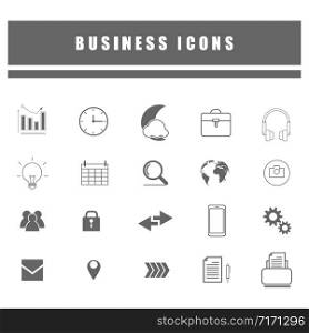 Vector outline icons of business and social online network