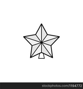 Vector outline star shape icon. Symbol a toy on top of Christmas tree. Logo or award rank sign for app website