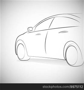 Vector Outlines of front Sports Cars