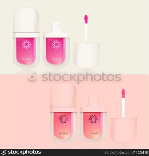 Vector Oval Lip Gloss Packaging with Background