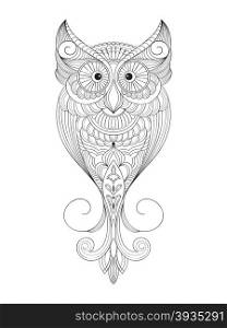 Vector Owl, Coloring Page