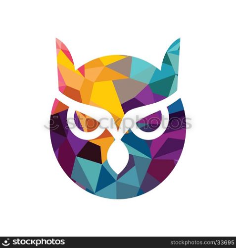 vector owl logo. Isolated blue and yellow vector owl logo illustration school emblem Graduation symbol