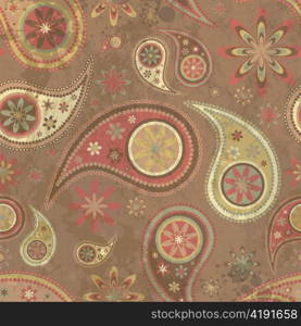 vector paisley background with grunge