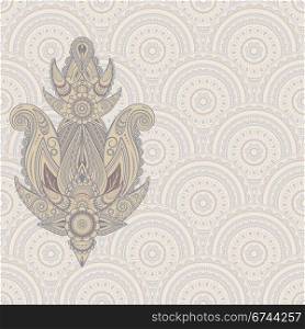 vector paisley design element on seamless eastern pattern