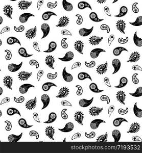 Vector paisley seamless pattern element. Floral classic monochrome texture for fabric print in terracotta colors.. Vector paisley seamless pattern element. Floral classic monochrome texture for fabric.