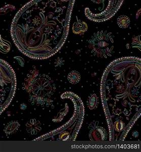 Vector paisley seamless pattern in colors