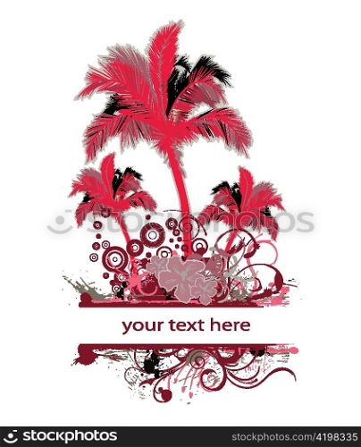 vector palm trees with grunge