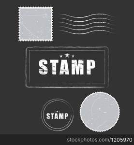 Vector paper blank postage stamps, vintage style