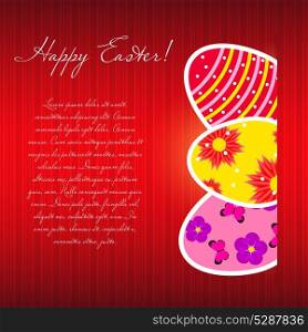 Vector Paper card with easter eggs.