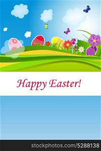 Vector Paper card with easter eggs.