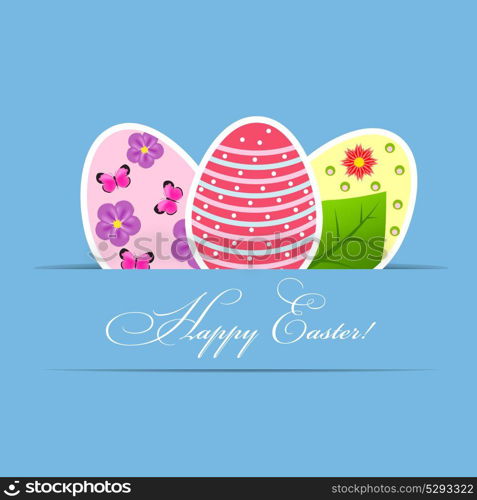 Vector Paper card with easter eggs. EPS10. Vector Paper card with easter eggs