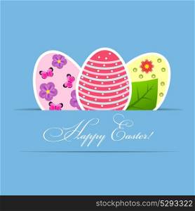 Vector Paper card with easter eggs. EPS10. Vector Paper card with easter eggs