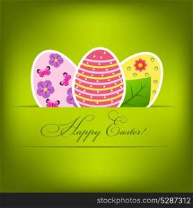 Vector Paper card with easter eggs. Vector illustration.