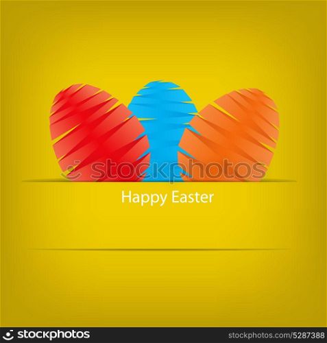 Vector Paper card with easter eggs. Vector illustration.