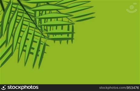 Vector paper cut green leaves on green background. Design template for print or web.