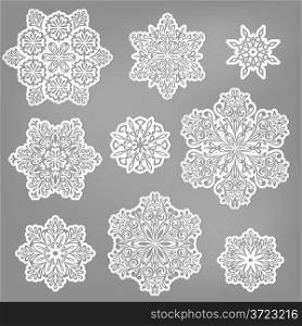 Vector paper cut snowflakes