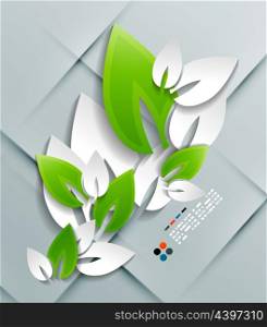 Vector paper leaves modern design