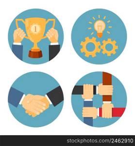 vector partnership, mutual and cooperation concepts business illustrations