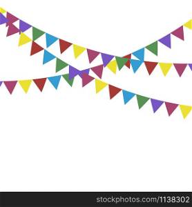 Vector party flags for decoration. Festive flags. Holiday background. Carnival. Vector illustration