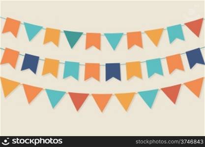 Vector party flags in pastel palette