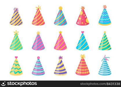 Vector party hat. colorful conical hat For wearing in the New Year’s party.