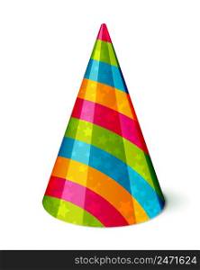 Vector Party hat with stripes and stars on white