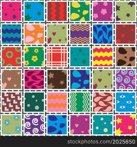 vector patchwork fabric art background