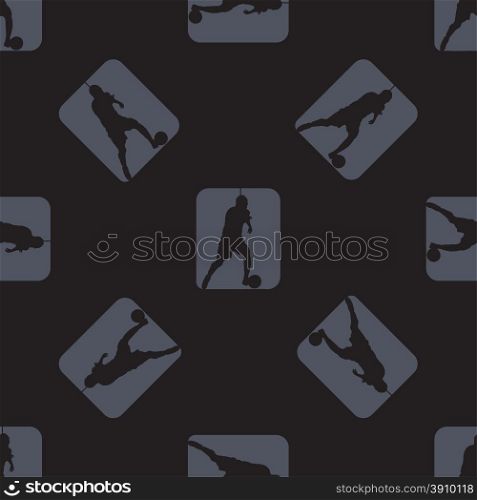 Vector pattern footballer playing ball silhouette of a football player, kick the ball