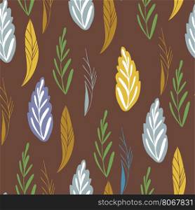 Vector pattern in autumn colord. Seamless pattern with abstract autumn leaves can be used for pattern fills, wallpapers, web page backgrounds and print design.