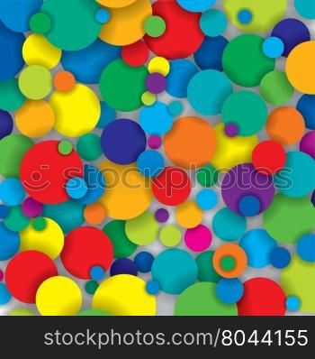 vector pattern of colorful circles with shadows