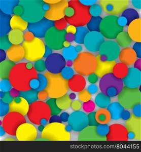 vector pattern of colorful circles with shadows