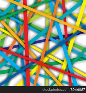 vector pattern of colorful straight lines with shadows