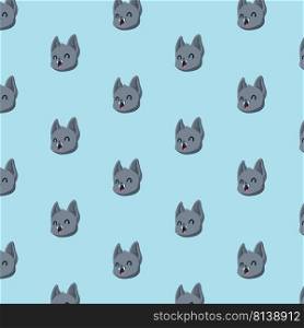Vector pattern with bats on pastel background. 