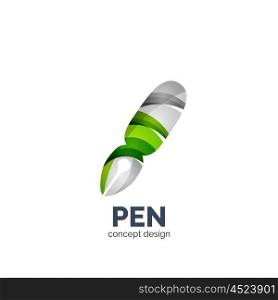 Vector pen logo template, elegant geometric design