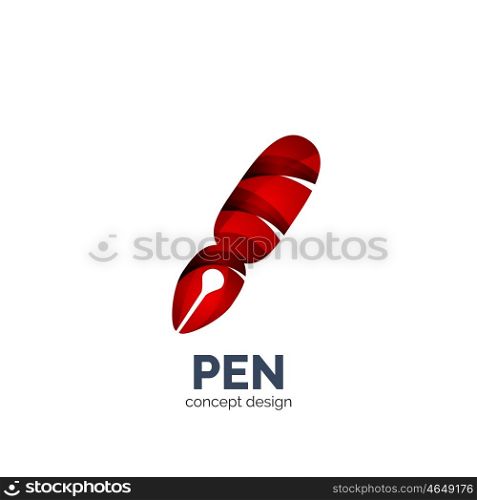Vector pen logo template, elegant geometric design