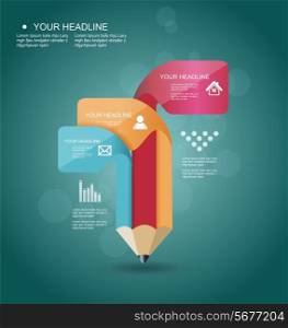 Vector pencil Infographic timeline template with icons