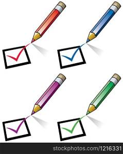 vector pencils and checklist