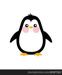 vector penguin bird kid. cartoon character of polar penguin isolated on white background